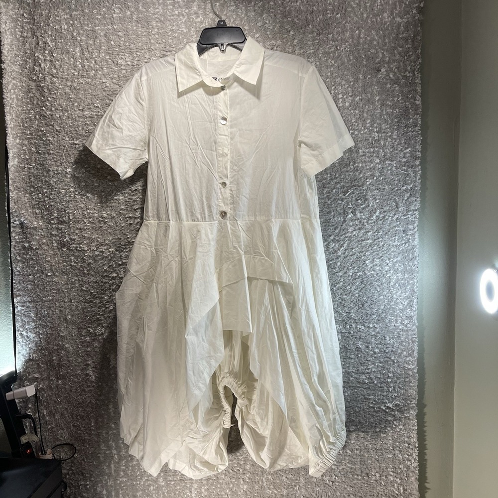 XD Xenia Design Short Sleeve White Dress Ballom Hem 32, XS Bohemian Preppy READ